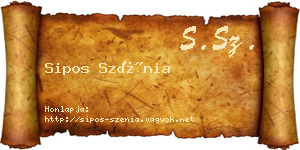 Sipos Szénia névjegykártya